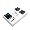 Bakeey Qi Wireless Charger Pad 8 Ports USB Smart Charger with Led Display EU Plug Power Charger