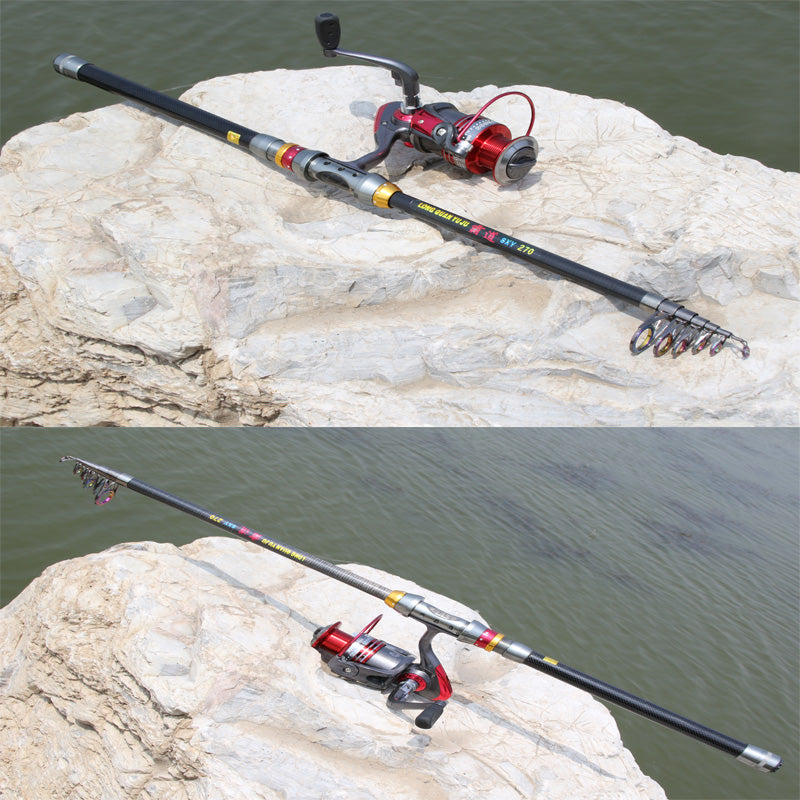 ZANLURE 1.8-3.6m Carbon Fiber Telescopic Fishing Rod Mini Portable Spinning Rod Sea Fishing Rod