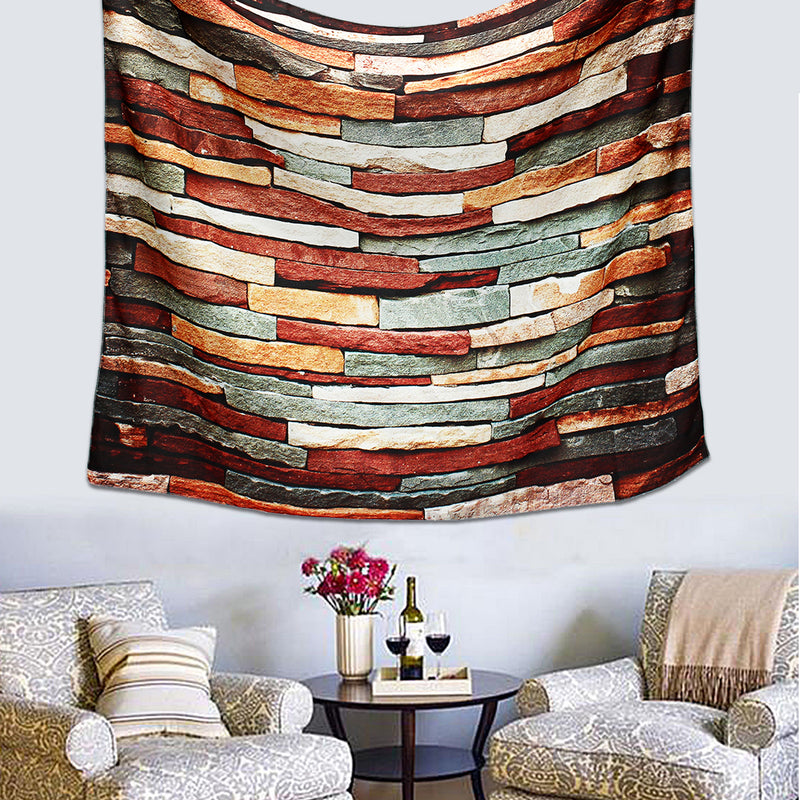 3D Art Decorations Brick Stone Print Pattern Bedspread Wall Hanging Tapestry Home Room Decor