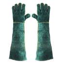 60cm Cowhide Electric Welding Gloves Leather Gear Mitten Long Heat Protect Warm