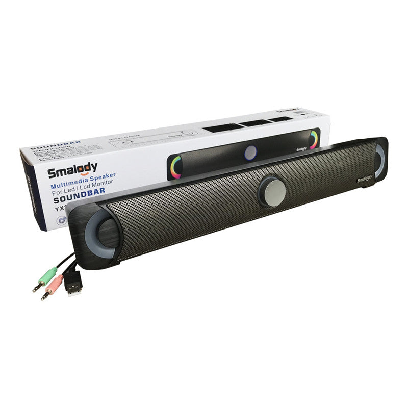 Smalody LED Light Stereo Noise Cancelling 3.5mm Aux Speaker Wired Loudspeaker for Mobile Phone