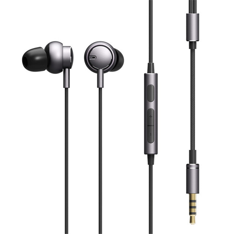 ROCK SPACE Earphone 3.5mm Wired Control Heavy Bass Stereo Headphone with Mic for iPhone Xiaomi