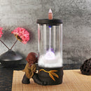 LED Ceramic Changing Banckflow Home Incense Burner Holder Crystal Ball Censer