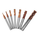 Drillpro 1-8mm 4 Flutes Tungsten Carbide End Mill Cutter HRC55 AlTiN Coating End Mill Cutter CNC Tool