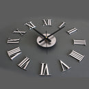 DIY 3D Large Number Mirror Wall Clock Sticker Decor for Home Office Kids Room