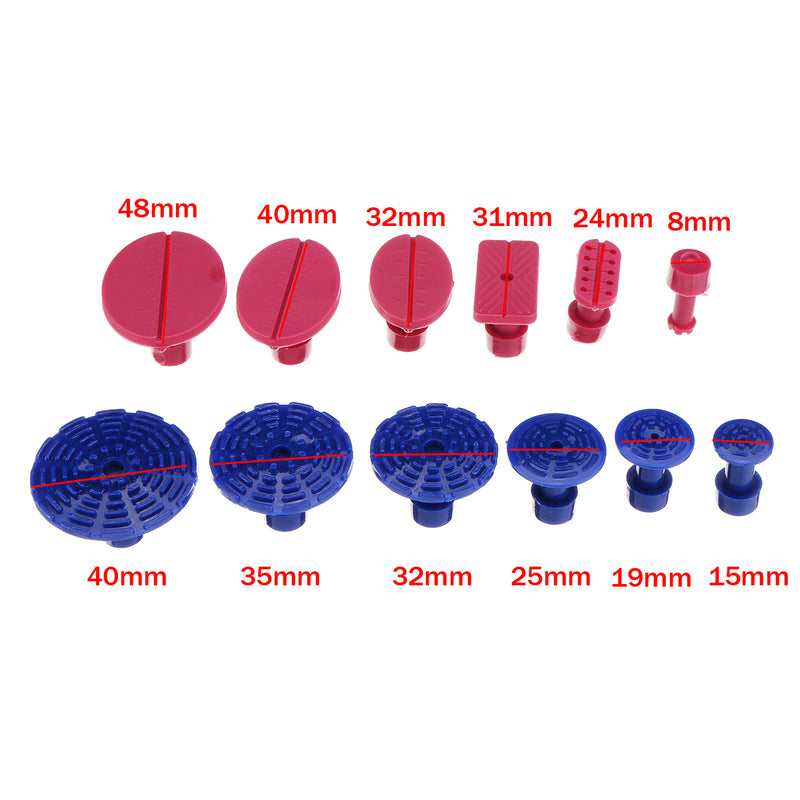 13Pcs 2 In 1 Dent Puller Lifter Hammer Hail Removal T Bar Tools Repair Kit Tabs