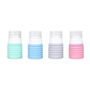 INNERNEED 4 Pcs Telescopic Silicone Refillable Bottles Set Travel Shampoo Shower Gel Storage Box Cosmetics Container