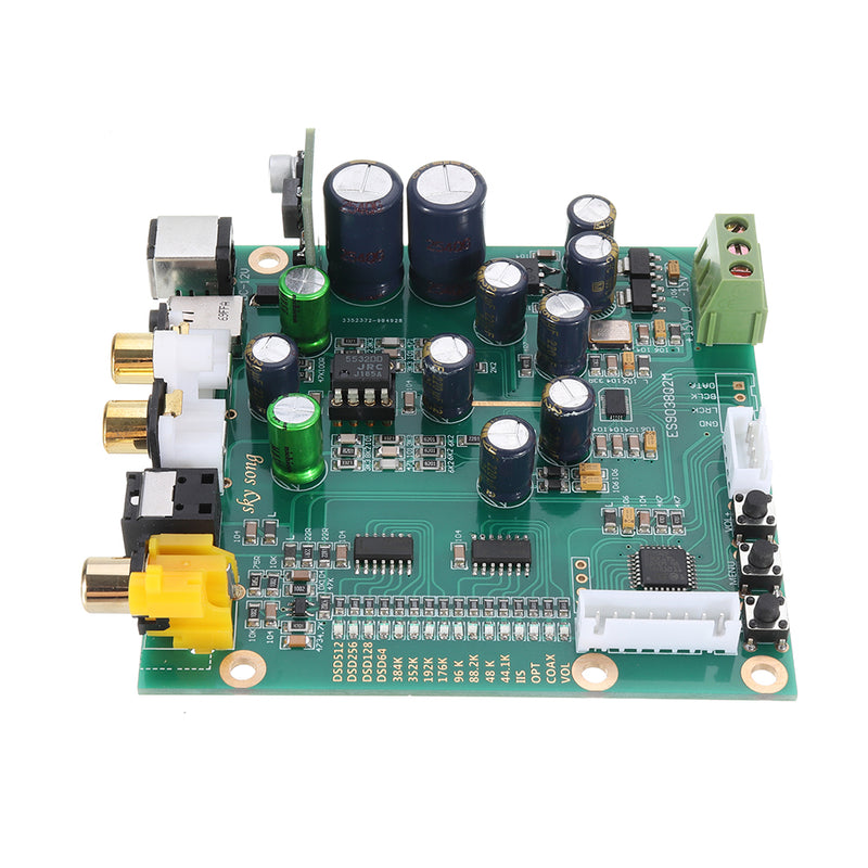 ES9038 Q2M Audio DAC DSD Decoder Board Support IIS DSD Coaxial Fiber Input 384KHz DOP with OLED D5-001