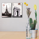 Miico Hand Painted Combination Decorative Paintings Paris Landscape Paintings Wall Art For Home Decoration