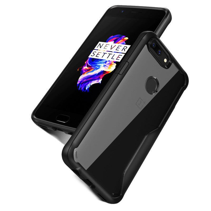 Bakeey Luxury Transparent Anti Fingerprint Soft Silicone Acrylic Back Protective Case For OnePlus 5T