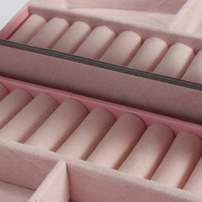 Leather Jewelry Box Storage Organizer Necklace Bracelet Ring Earring Case