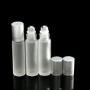 3mL Empty Frosted Glass Roll on Bottle Container Refillable Metal Roller Ball Essential Oil Bottle
