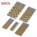 55Pcs 1.0-3.5mm HSS Twist Drill Bit Set High Speed Steel Titanium Coated Wood Drill Bits
