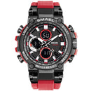 SMAEL 1803 Metal Case Luminous Needle 5ATM Waterproof Sport Dual Display Digital Watch