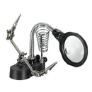 LED Light Soldering Iron Stand Holder Helping Hands Magnifying Glass Magnifier
