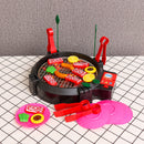 Kids BBQ Grill Pretend Play Toys Kitchen Barbecue Food Cooking Set Children Gift