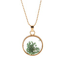 Necklace Plant Specimen Circular Glass Picture Frames Bud Silk Dried Flower Necklace Decorations