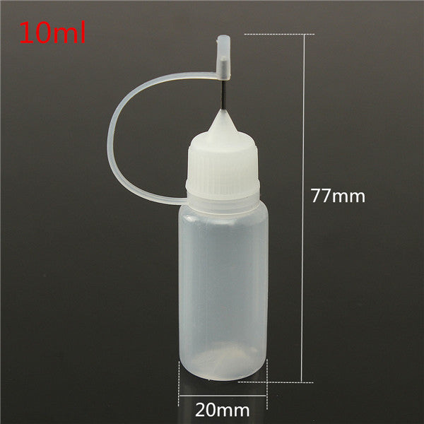 5Pcs 10ml Metal Needle Empty Plastic Bottle Shisha E Cig Liquid Dropper