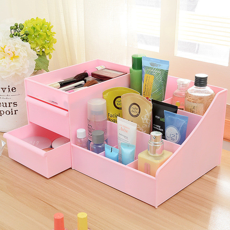 Cosmetic Storage Box Drawer Desktop Plastic Makeup Dressing Table Skin Care Rack House Organizer Container Mobile Phone Sundries