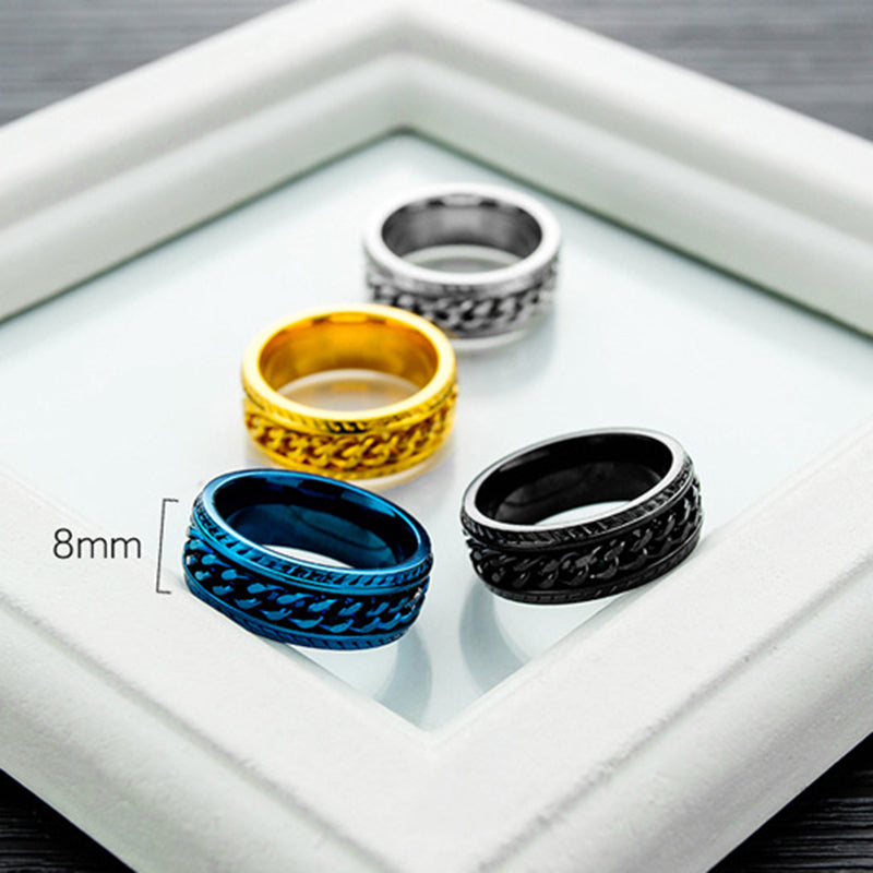 Trendy Hip Hop Titanium Steel Chain Personality Male Single Ring