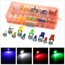 40Pcs 12V Car Motorcycle T5 T10 LED Instrument Panel Cluster Dash Lamp Mixed Bulb Lights