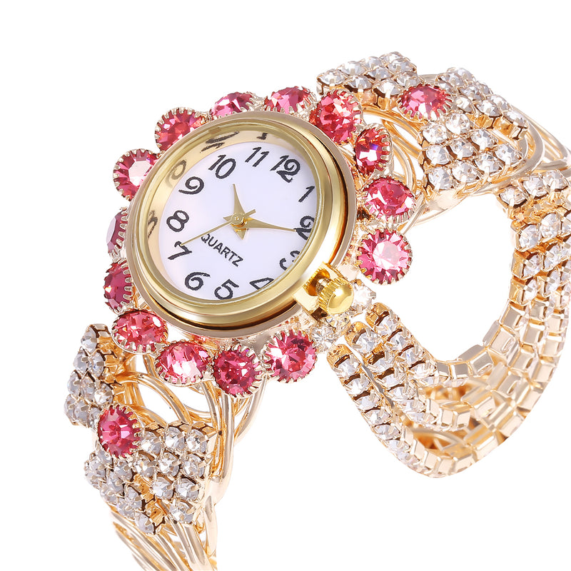 Deffrun Crystal Retro Style Women Bracelet Watch Wedding Dress Quartz Watches