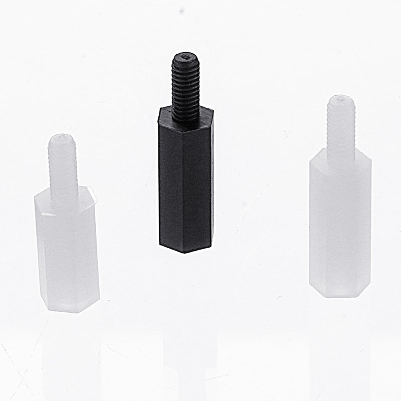 Suleve M2.5NH1 100Pcs M2.5 Nylon Hex Screw Black&White Female to Male PCB Standoff Column Set