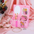 Girls Pink Ballerina Kids Musical Box Jewelry & Trinket Mirror + Photo Holder