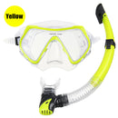 PVC Snorkel Set Snorkel Diving Mask Wide View Tempered Glass Anti-Leak Dry Top Snorkel Professional Snorkeling Set for Adult Youth