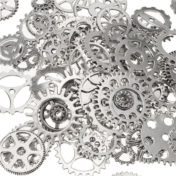 60-70Pcs Steampunk Altered Art Craft Cyberpunk Gear Wheels Decoration Part
