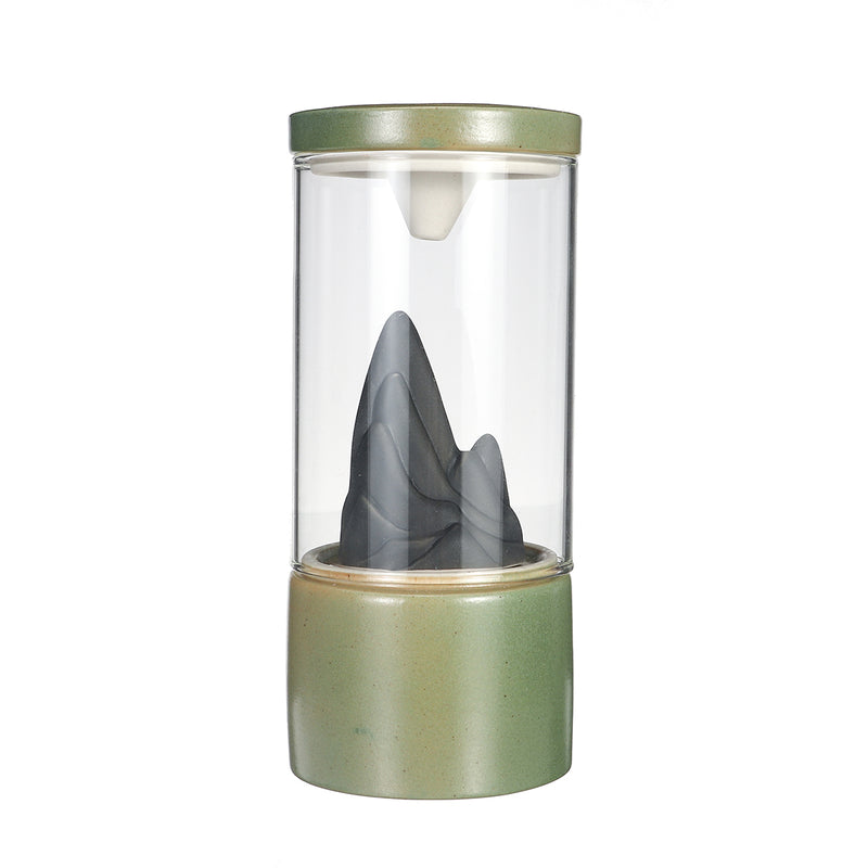 Backflow Incense Burner Censer Ceramic Glass Cup Dragon Home Decor