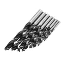 Drillpro 8pcs 3-10mm Twist Drill Bit Carbon Steel 3 Flutes Wood Drill Bit Woodworking Tool