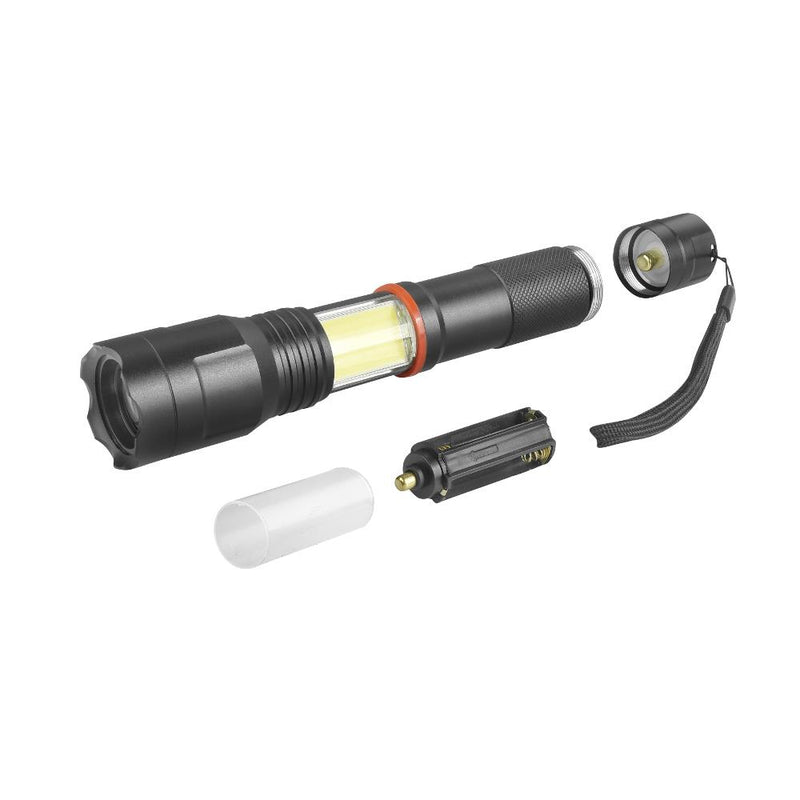 XANES 1615  T6 + COB 1000Lumens 5Modes Front & Side Lights Zoomable Tactical LED Flashlight with