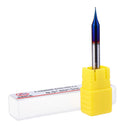 Drillpro 4pcs 2 Flutes HRC65 Milling Cutter 0.5-0.9mm Nano Blue Coating Carbide End Mill