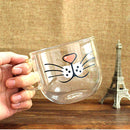 Handmade Cartoon Glass Cup High Temperature Resistant Transparent Water Mug Cat Pig Nose Pattern Glass Mug