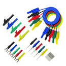 Cleqee P1050B 4mm Safety Stacked Banana Plug Silicone Lead for Multimeter Crocodile Clip & U-type Insert & Puncture Test Probe Kit