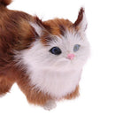 Cute Cat Lifelike Miaow Simulation Kitty Stuffed Plush Toy Realistic Home Desk Decoration