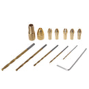 12pcs 0.5-3mm Small Electric Drill Bit Chuck Collet with Micro Twist Drill Set and Allen wrench