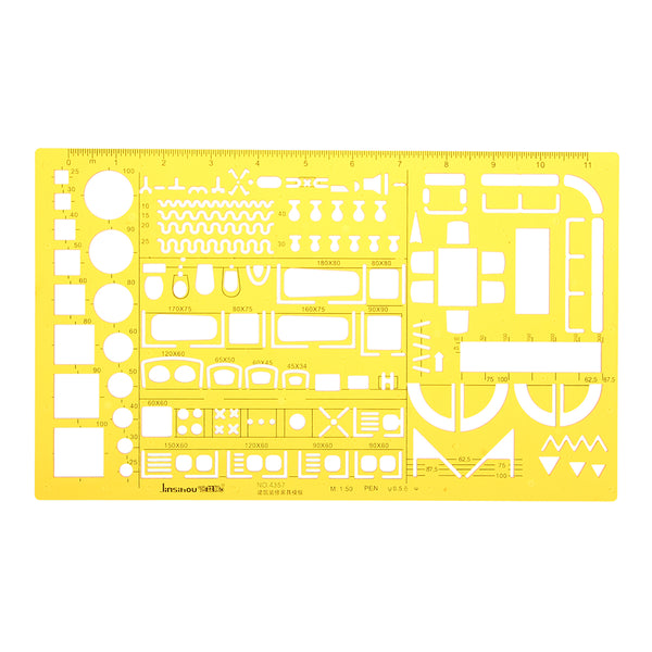1:50 Interior Decorations Architectural Furniture Drawing Template KT Soft Plastic Ruler Stencil