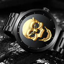 GIMTO GM244 Men Watch Skull Pattern Steel Watch Band Male Quartz Wrist Watch