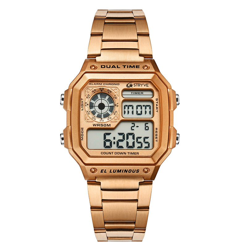 STRYVE S8007 Luminous Display Alarm Date Week Display Countdown Men Sport Digital Watch