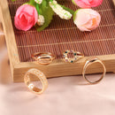 4 Pcs  Fashion Hollow Carved Shell Ring Diamond Ring