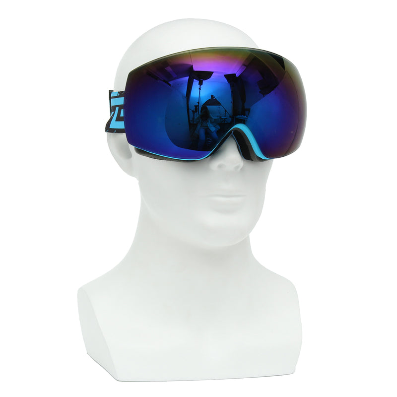 Winter Unisex Anti Fog Blue Dual Len Motor Bike Racing Outdooors Snowboard Ski Goggles