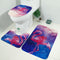 Starry Sky Printed Bathroom Polyester Shower Curtain Non Slip Toilet Cover Rugs Mat Set
