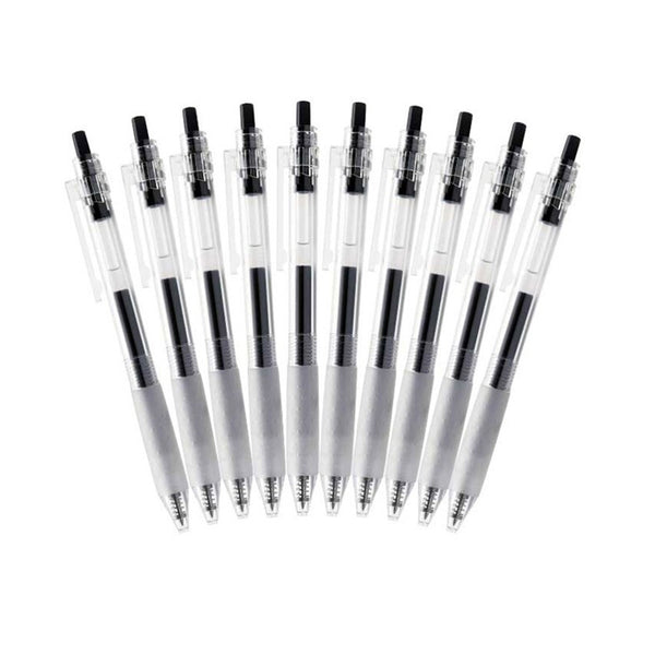 KACO KEYBO 10 Pcs/Pack Transparent Barrel Gel Pens 0.5mm Writing Signing Pen For Student School Office Supplies