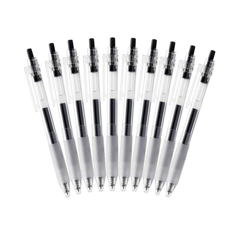 KACO KEYBO 10 Pcs/Pack Transparent Barrel Gel Pens 0.5mm Writing Signing Pen For Student School Office Supplies