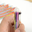 5Pcs/lot 8 In 1 Multifunction Colorful Ballpoint Pen Pressed Ballpoint Pen 0.5mm School Supplies