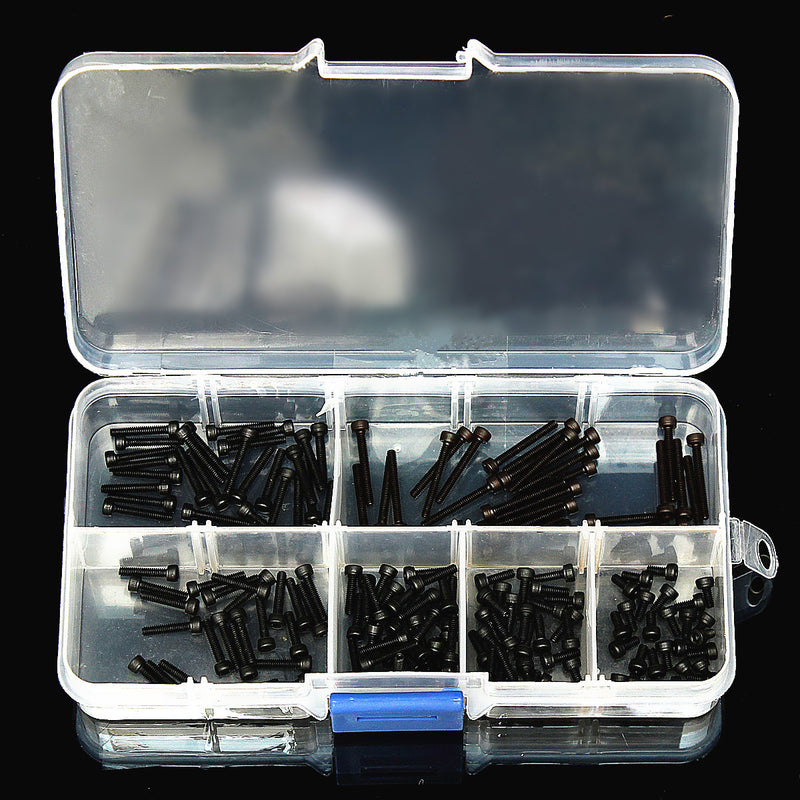Suleve M2CH2 M2 Carbon Steel Allen Bolt 4-16mm Hex Socket Cap Screw Metric Assortment Kit 180pcs