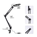 DANIU Lighting LED 5X 740mm Magnifying Glass Desk Lamp with Clamp Hands USB-powered LED Lamp Magnifier with 3