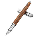 Handmade Nature Wood Barrel China Fountain Pen Extra Fine Nib 0.38mm Writing Pen